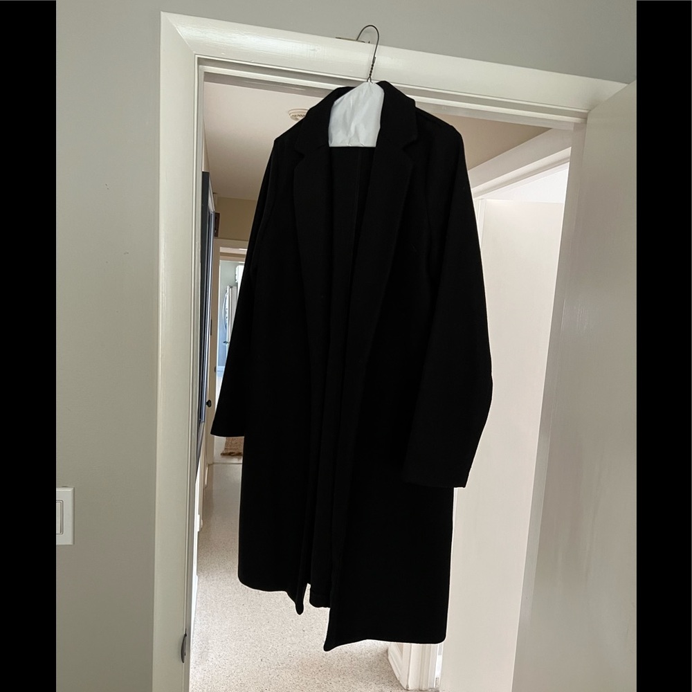 Zara black peacoat